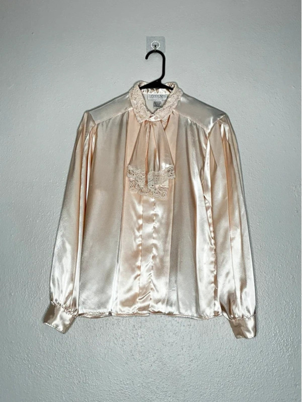 Vintage Dividends Champagne Lace Collar Blouse Poetcore Coquette Sz 6